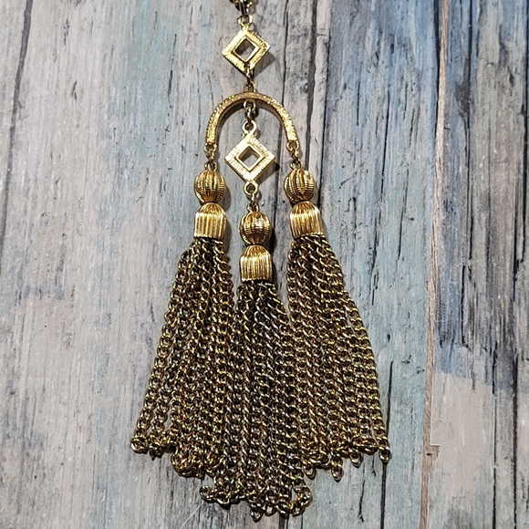 Vintage TRIFARI Multi chain dangle tassel Necklace. - Picture 7 of 11